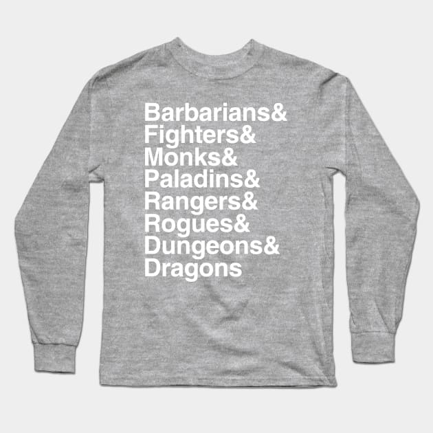 DnD Physical Classes! Long Sleeve T-Shirt by MysticTimeline